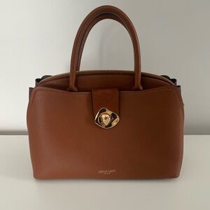Luella Grey London Structured Satchel – Cognac Brown
